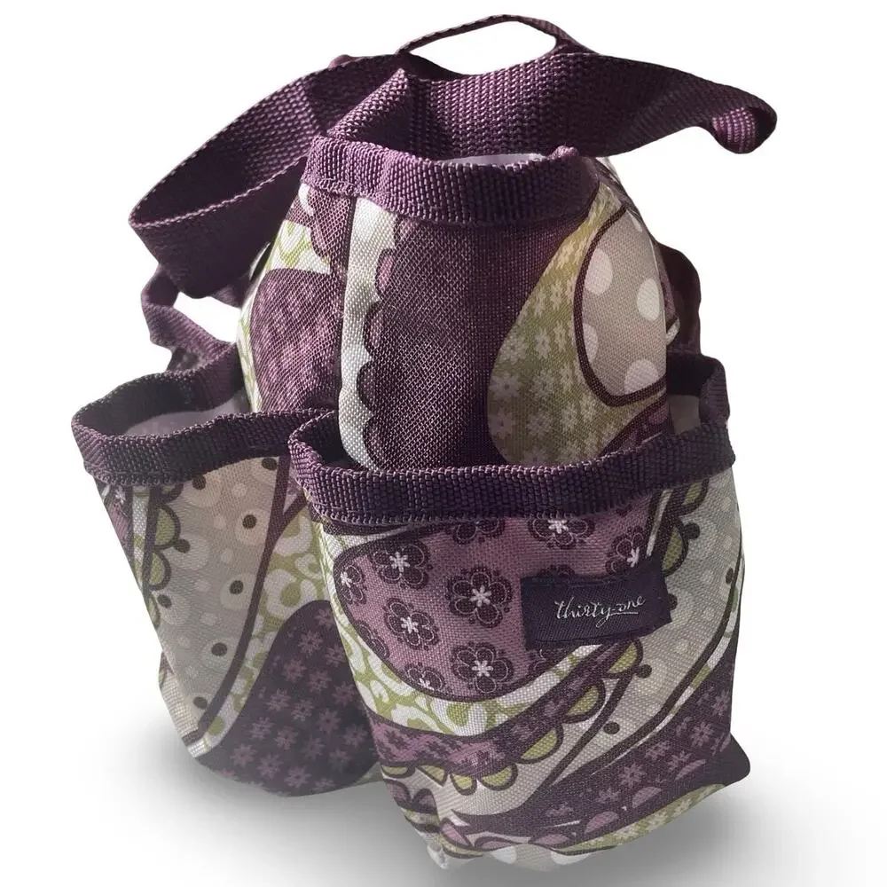 Thirty-One All-In Organizer Mini Utility Tote Bag Plum Awesome Blossom Purple